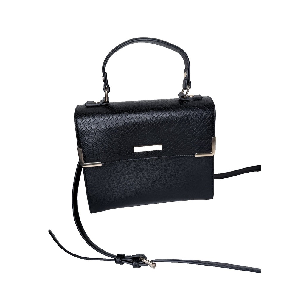 Dune London Satchel Bag‎ Cross Body Top Handle Bag Black Vegan Leather Purse